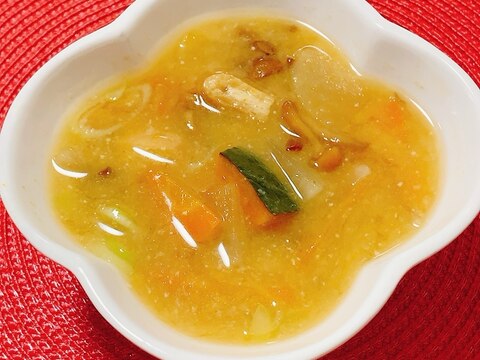 かぼちゃきのこ野菜たっぷりお味噌汁✧˖°